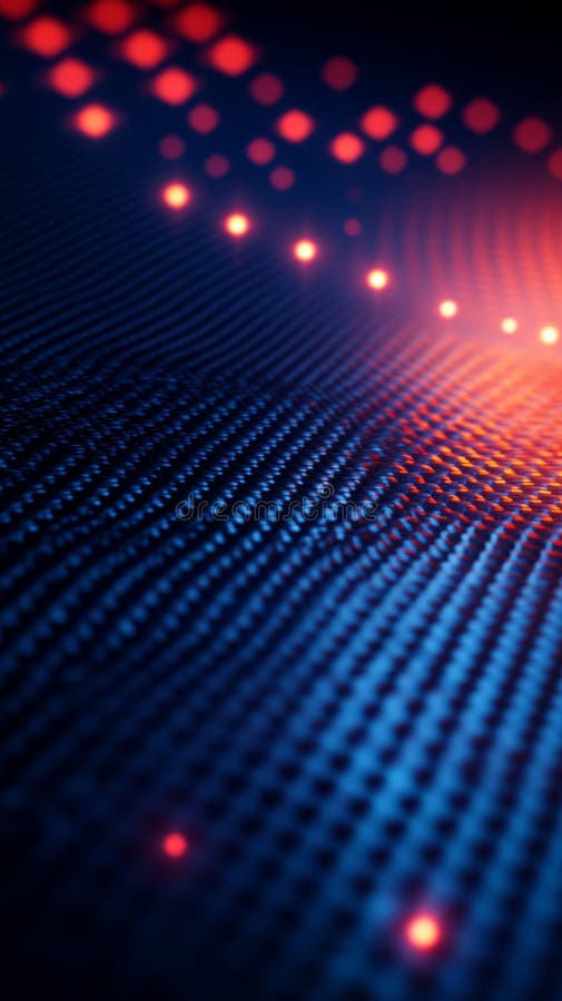 A near view of a bumpy surface, highlighted by warm, shining light, producing an abstract array of dots and shadows stock image