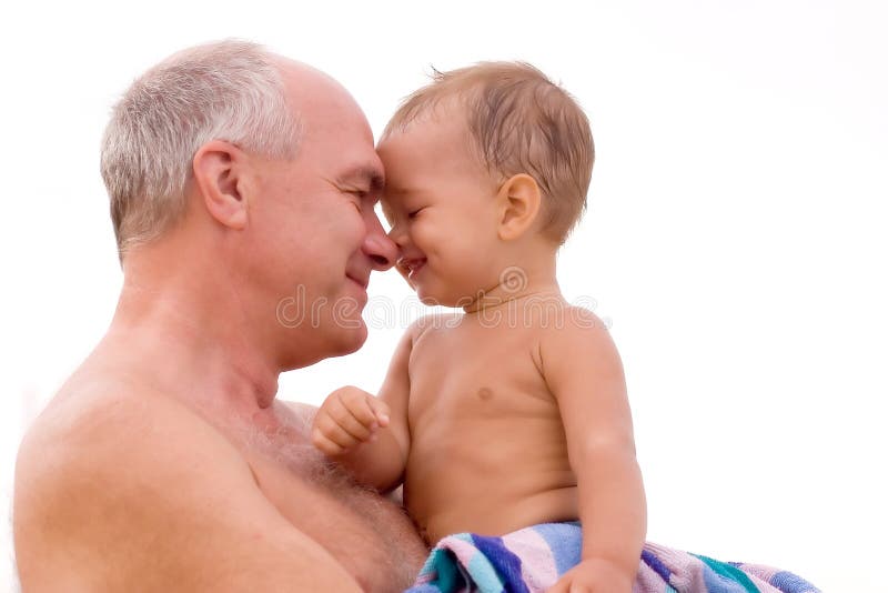 Adult man with his grandchild. Adult man with his grandchild