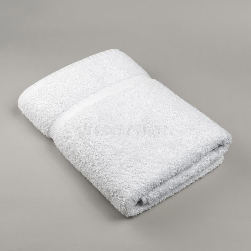Folded Fluffy Towels on a Clean Bathroom Shelf Stock Image Image of