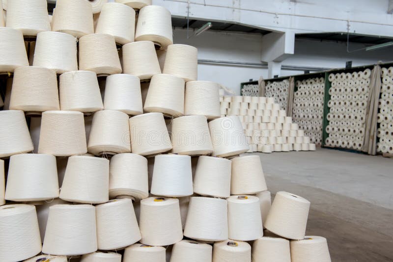 Neatly arranged cotton yarn royalty free stock image