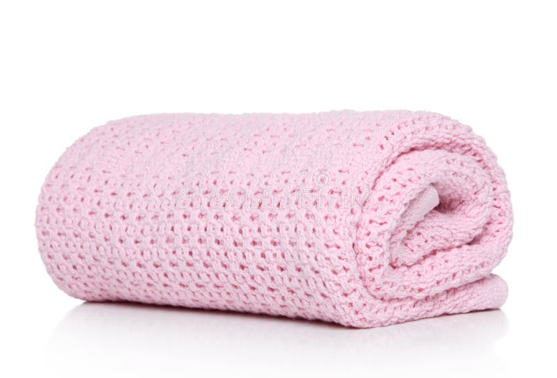Neatly folded pink terry towel royalty free stock images