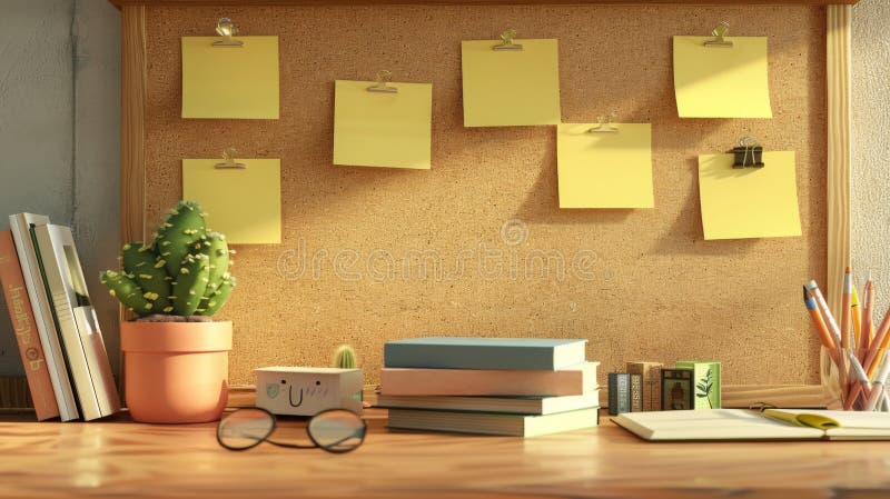 Neatly Organized Desk Space. generowane przez algorytmy sztuczne obrazy stock