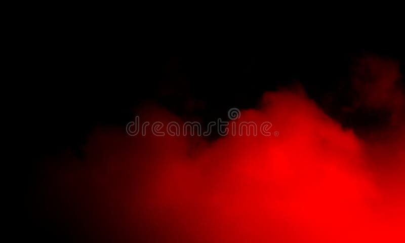 Nebbia rossa astratta della foschia del fumo su un fondo nero