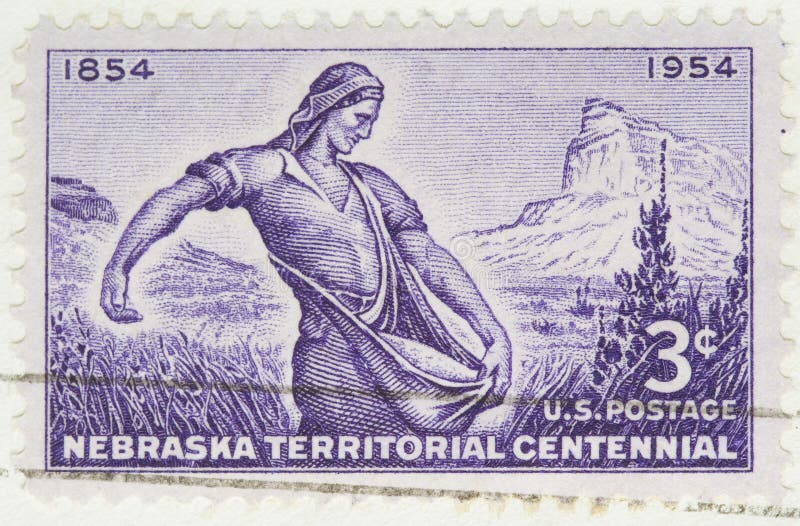 This is a Vintage 1954 Canceled US Postage Stamp Nebraska Territorial Centennial. This is a Vintage 1954 Canceled US Postage Stamp Nebraska Territorial Centennial