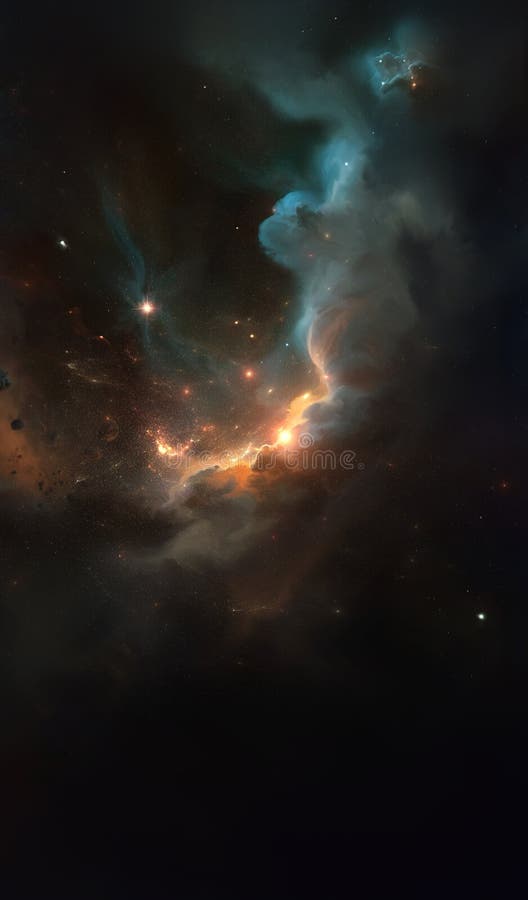 A nebula on the background of outer space with stars vector illustration