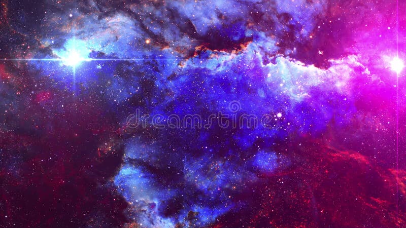 Nebula nello spazio con blu e viola illustrazione vettoriale