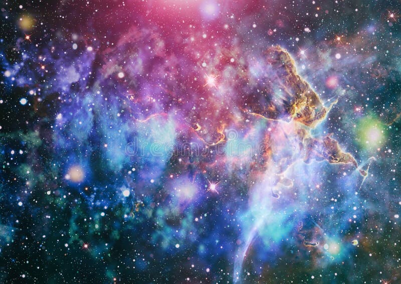 Galaxy Background with Nebula, Stardust and Bright Shining  and  Open Cluster of Stars in the Universe. Stars of a Stock Illustration -  Illustration of bright, milky: 140147391