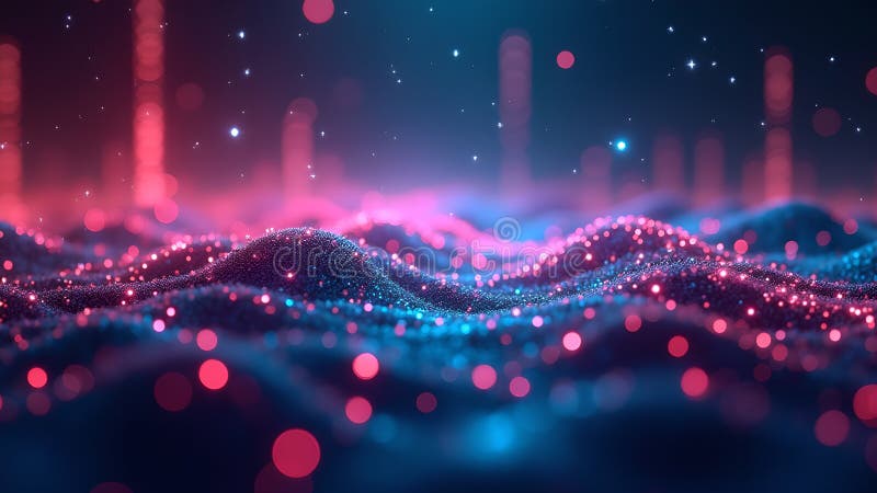 Nebulaic Sparkles Lumined Data Flow Gradient vektor illustrationer
