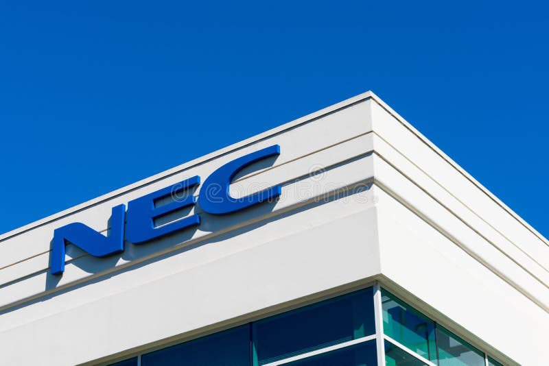 NEC Corporation of America sign at corporate campus in Silicon Valley