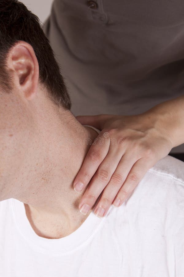 Neck adjustment stock image. Image of massage, pain, hands 19597939