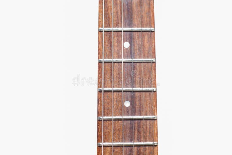 Neck of Electric Guitar with Guitar Fretboard. Part of Body Electric