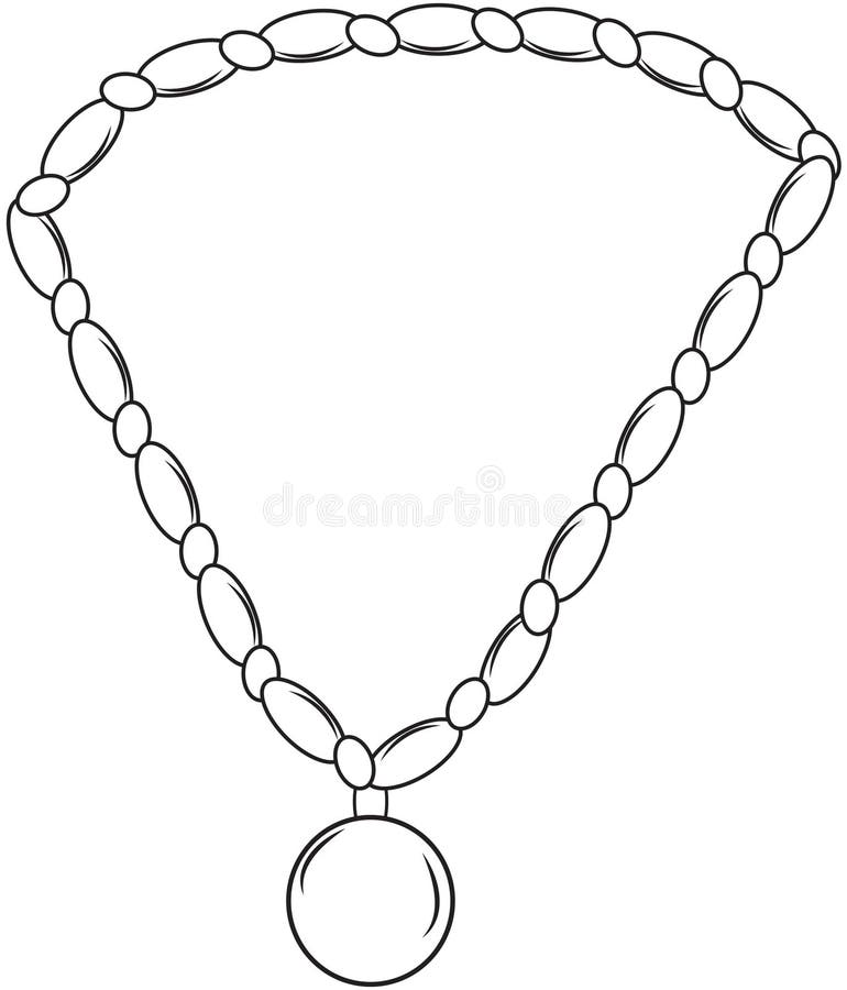 Download Necklace coloring page stock illustration. Illustration of ...