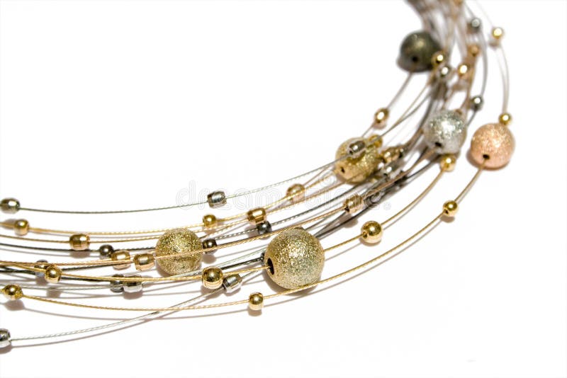 Necklace from gold and silver pearls