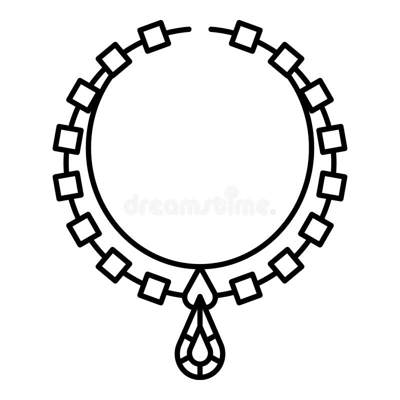 Necklace Jewelry Icon, Outline Style Stock Vector - Illustration of ...