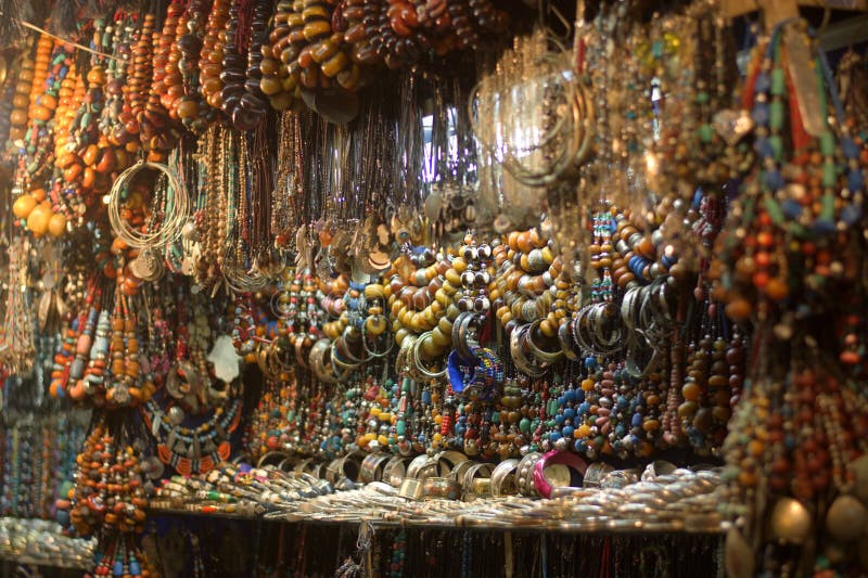 Necklaces and bracelets craft in Eastern markets stock photography Necklaces and bracelets craft in Eastern markets stock photography