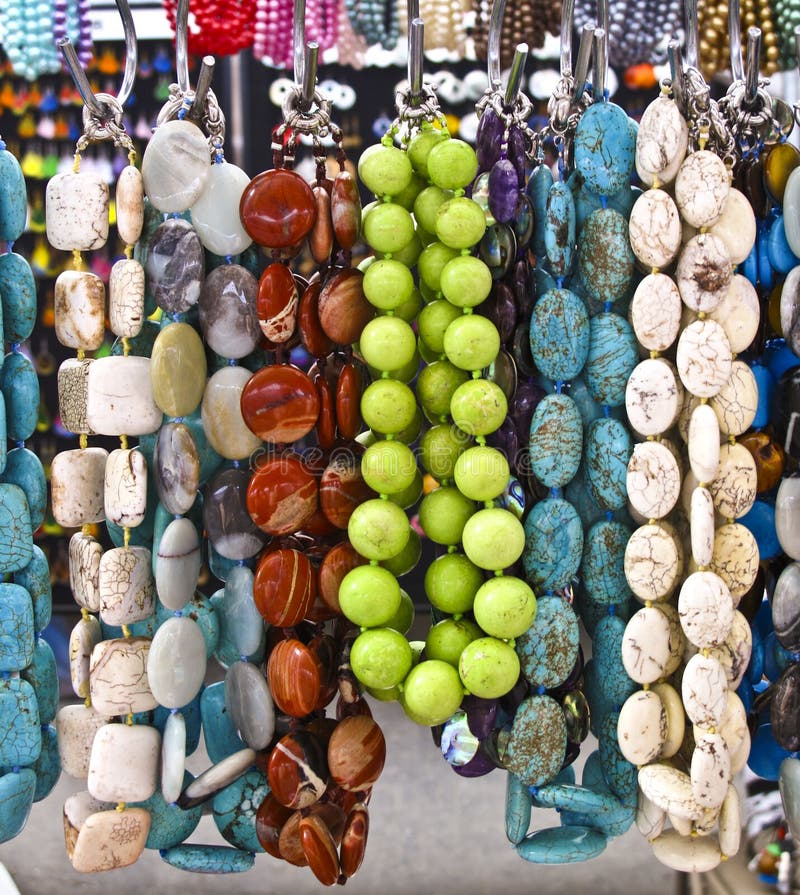 Necklaces at a market