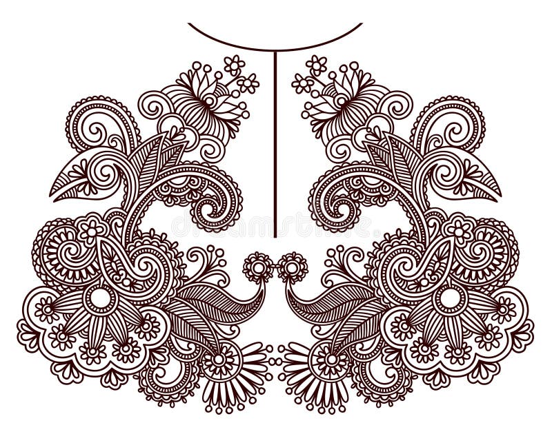 Neckline Embroidery (crossstitch) Stock Vector Illustration of folk