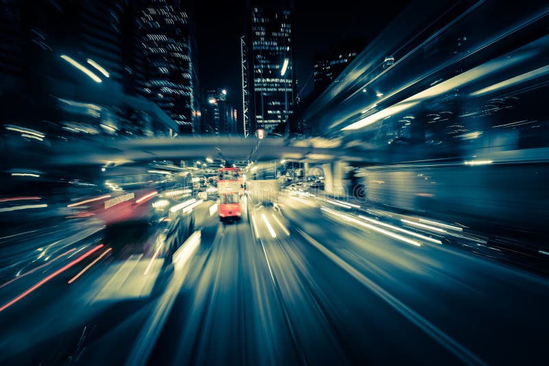 Neclaritatea mișcării moderne a orașului. hong Kong. trafic abstract royalty free stock images