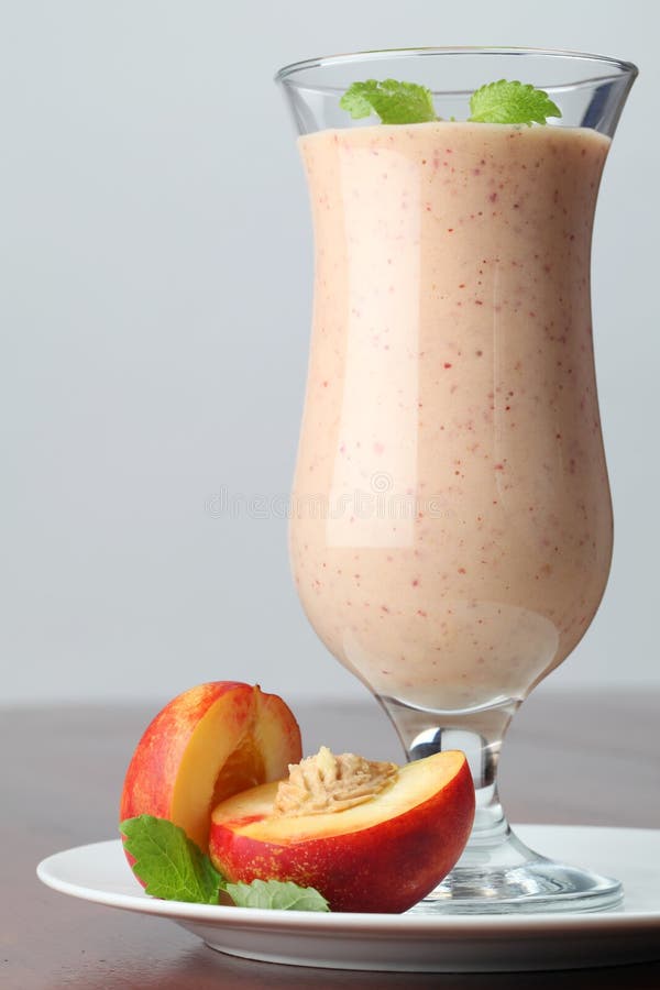 Nectarine milk shake royalty free stock image