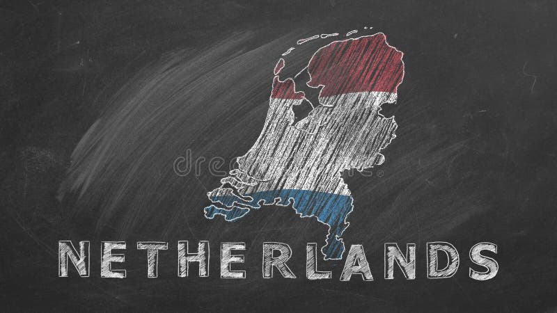 Nederland. getekende en geanimeerde illustratie.