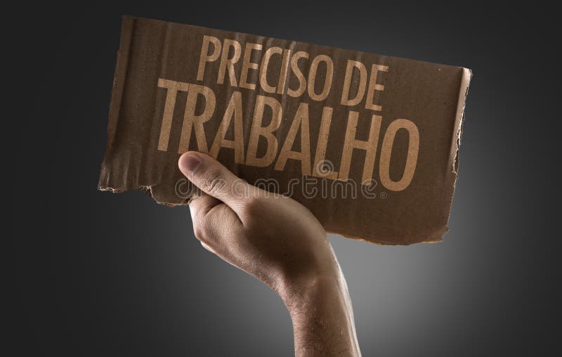 Need a Job in Portuguese on a Conceptual Image Stock Image Image of