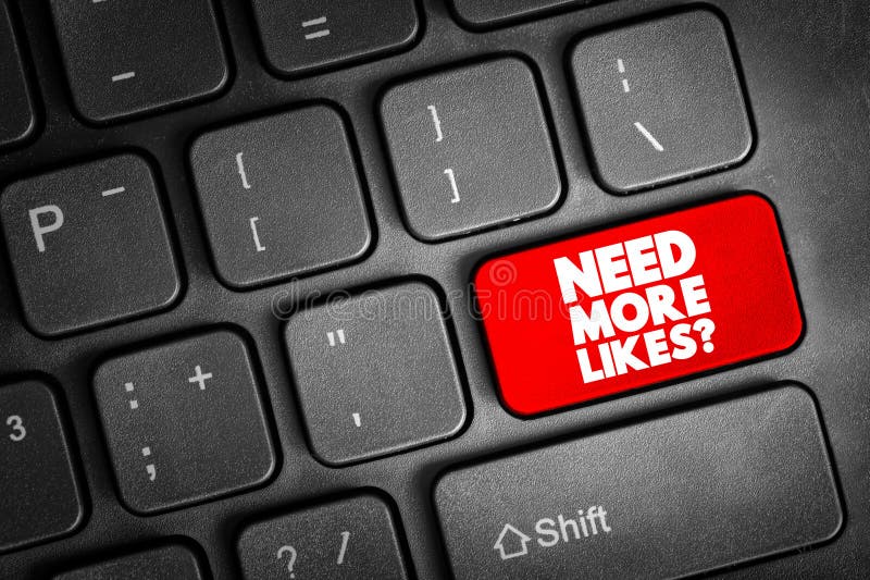 Need More Likes button on keyboard, concept background royalty free stock image