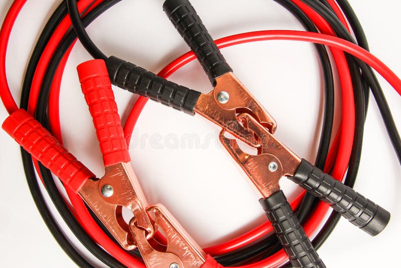 Need Stylish Wire Clamps for Cars on a White Background Stock Image