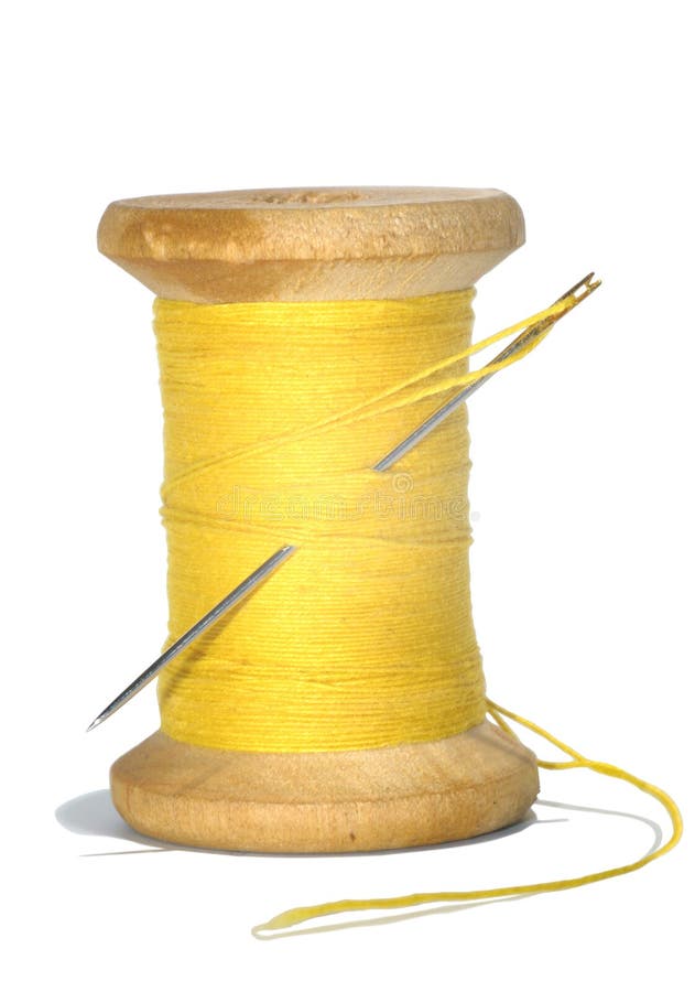 Needle Cotton Yarn Sewing Thread Fabric Stock Photo Image of table