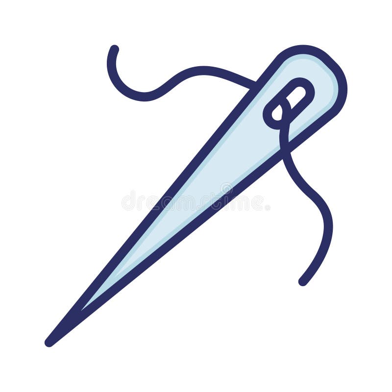 Needle, Handmake, Sew, Thread Fully Editable Vector Icon Stock Vector
