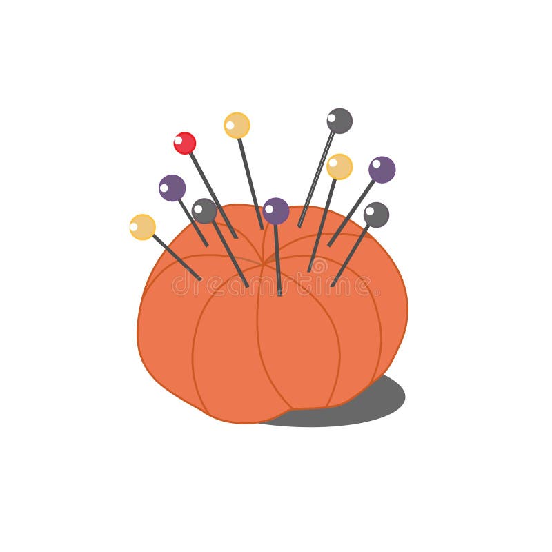 Needle Holder with Pins for Needlework. Stock Vector Illustration of