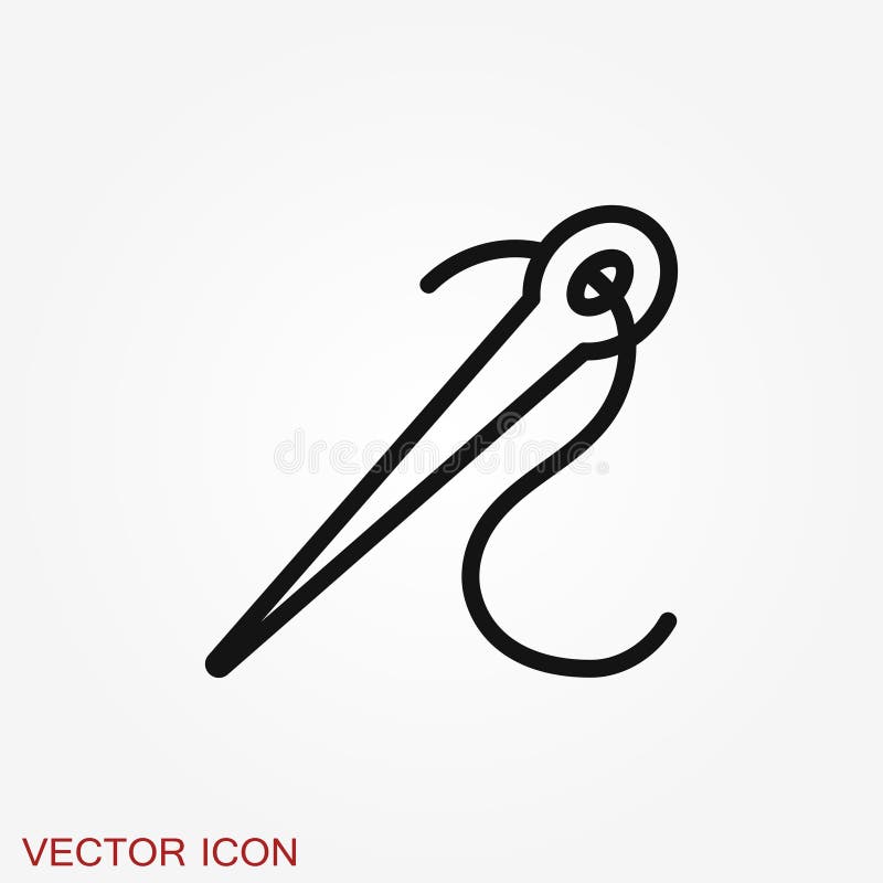 Needle Icon, Vector Sewing Symbol or Element for Design Stock ...