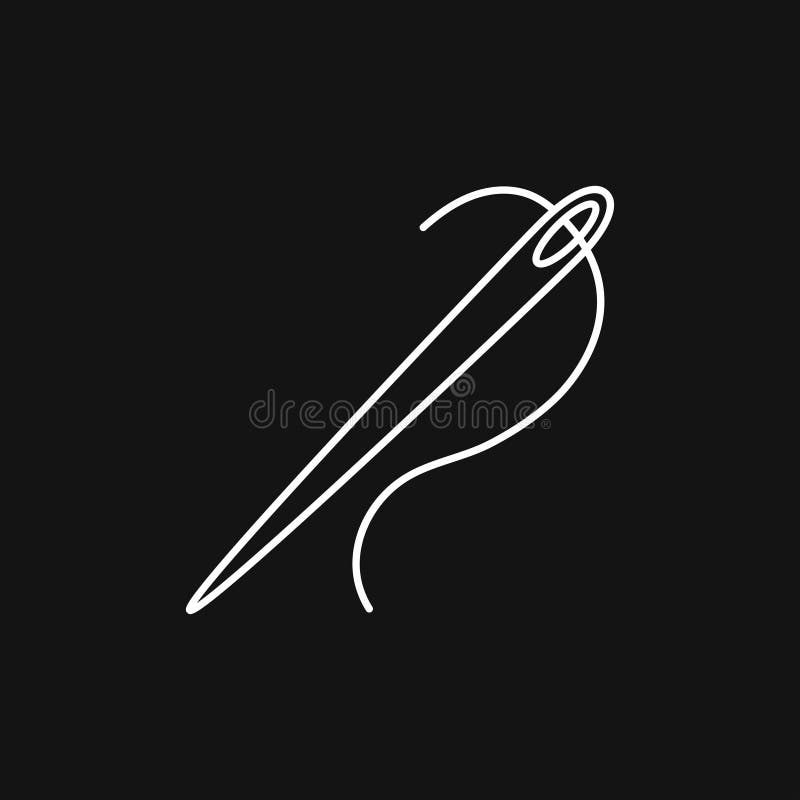 Needle Icon, Vector Sewing Symbol or Element for Design Stock
