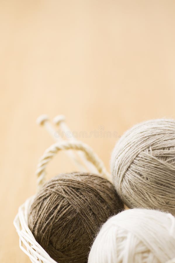 Ball of beige yarn stock image. Image of soft, knit, homemade - 27831399