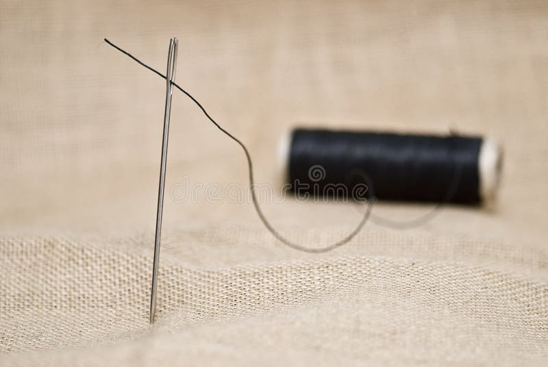 Needle and Thread for Sewing. Stock Image Image of close, macro 13906719