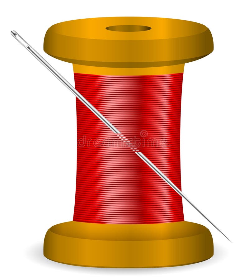 Needle and Thread Spool Vector Illustration Stock Vector - Illustration ...