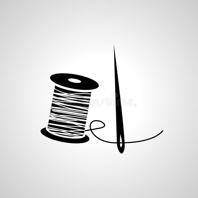 Needle and Thread Simple Icon. Needle and Thread Isolated Vector Icon