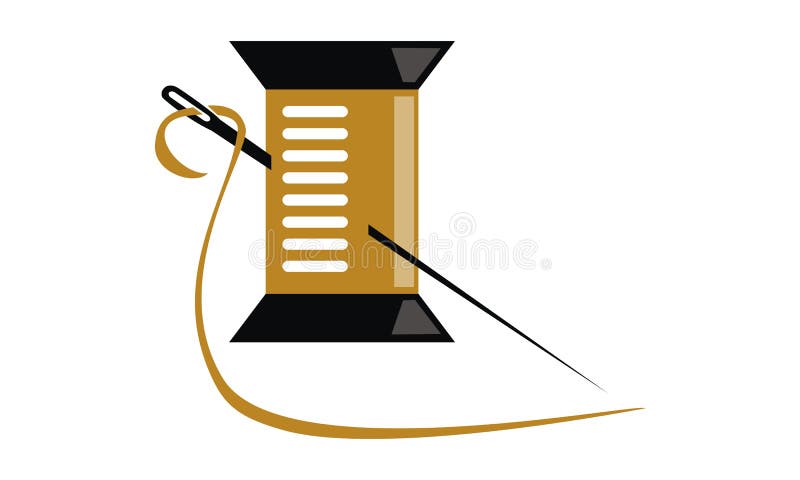 Needle and Yarn Sewing vector illustration