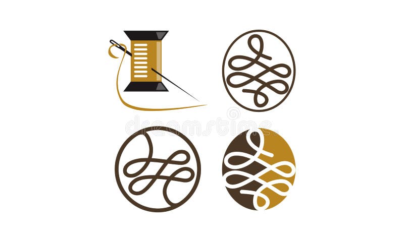 Needle and Yarn Sewing Set vector illustration