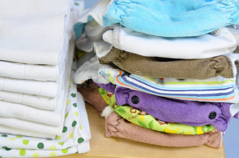 Needs for Babies Cloth Diapers, Liners and Changing Pad Stock Photo