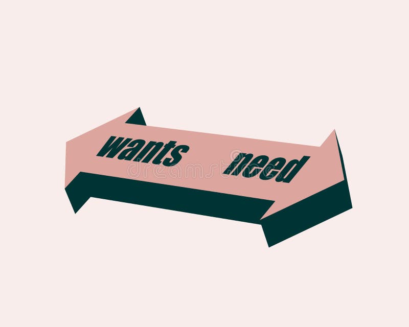 Needs and wants balance stock illustration. Illustration of imbalance