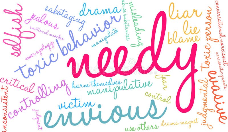 Needy Word Cloud vector illustration