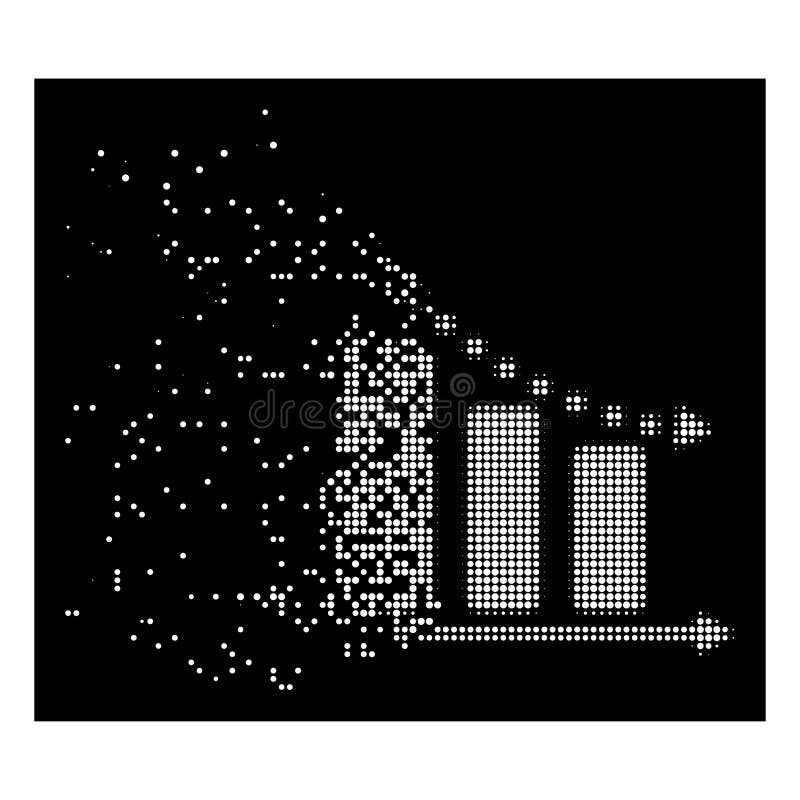 Bright Fractured Dotted Halftone Negative Trend Icon Stock Vector ...