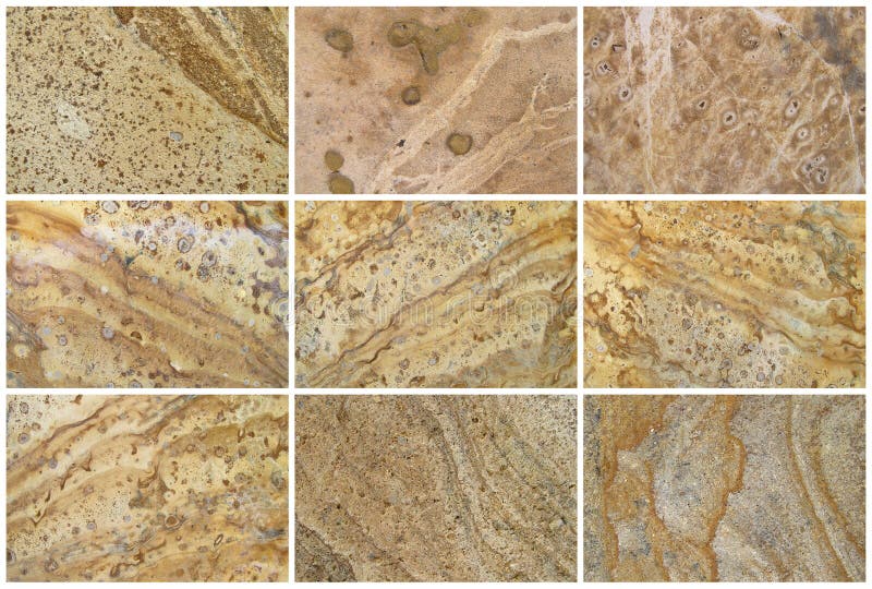 Negen Natuurlijke Kalksteenachtergrond of texturen royalty-vrije stock foto Negen Natuurlijke Kalksteenachtergrond of texturen royalty-vrije stock foto