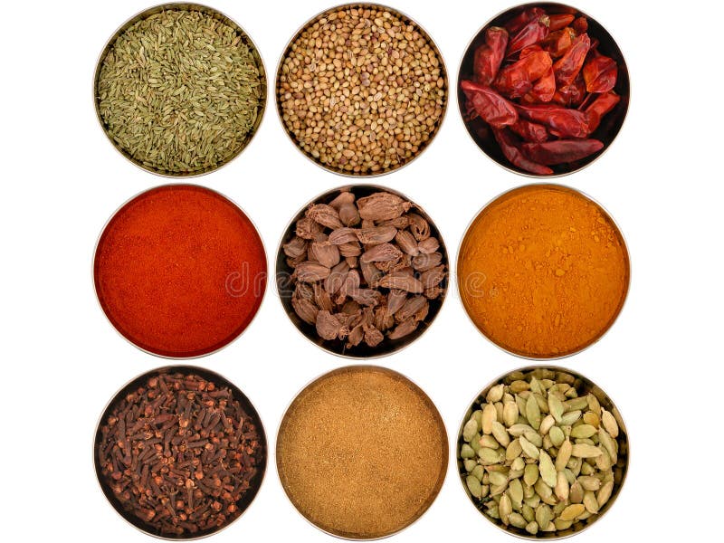 Negen verschillende kruiden royalty-vrije stock foto's