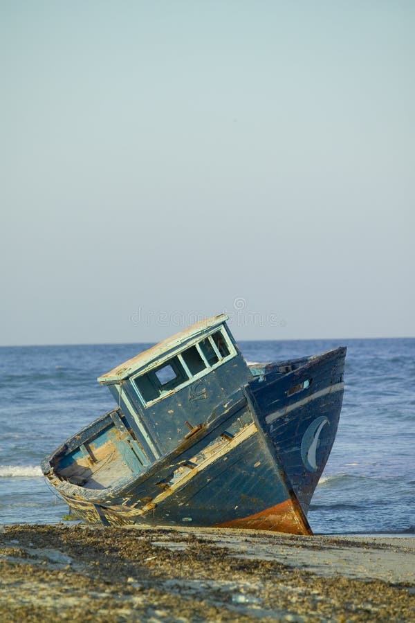 Neglected fishing boat