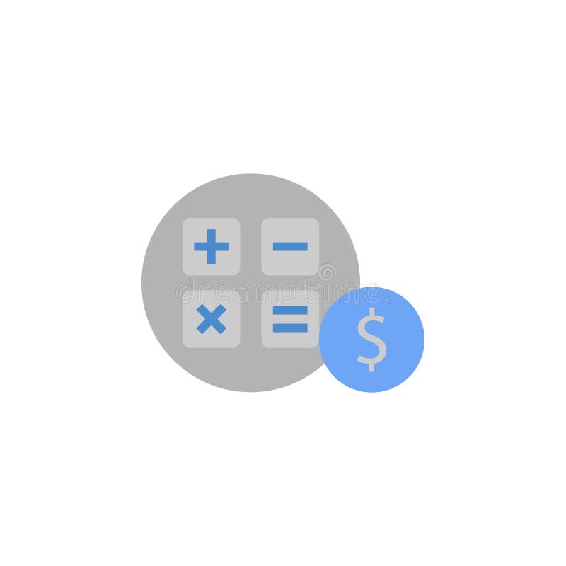 Negocio, cálculo, azul de las finanzas de la calculadora y gris icono bicolor stock de ilustración Negocio, cálculo, azul de las finanzas de la calculadora y gris icono bicolor stock de ilustración