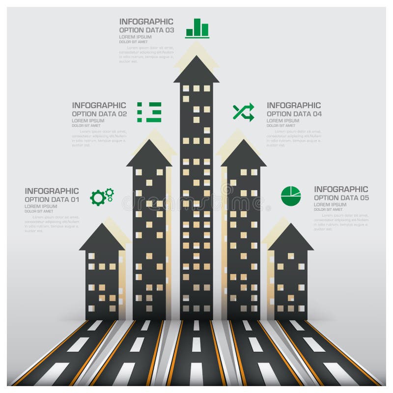 Negocio Infographic de Real Estate y de la propiedad con la construcción de Arro stock de ilustración Negocio Infographic de Real Estate y de la propiedad con la construcción de Arro stock de ilustración