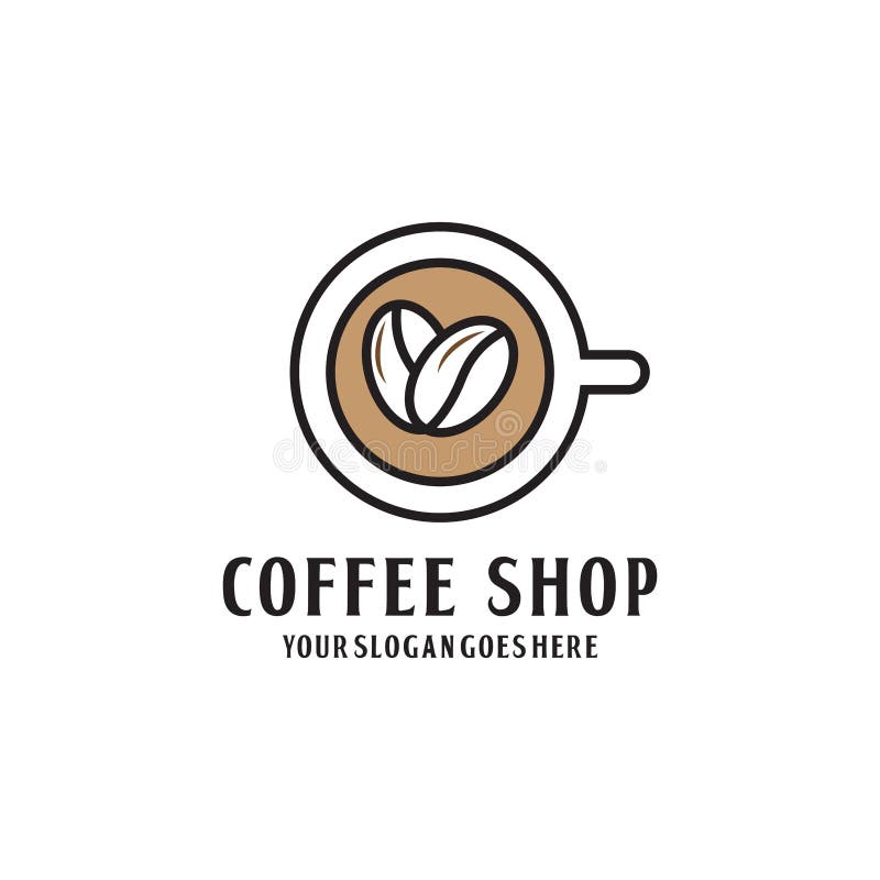 Negozio moderno Logo Design di Coffe illustrazione vettoriale Negozio moderno Logo Design di Coffe illustrazione vettoriale