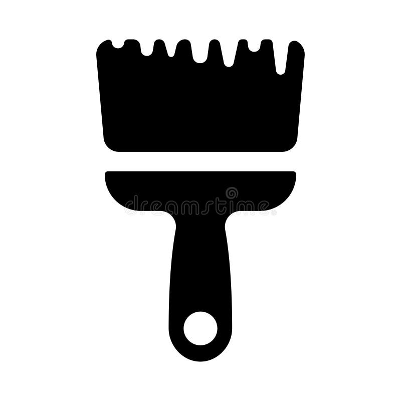 Negro de la brocha en el vector blanco del fondo ilustración del vector Negro de la brocha en el vector blanco del fondo ilustración del vector