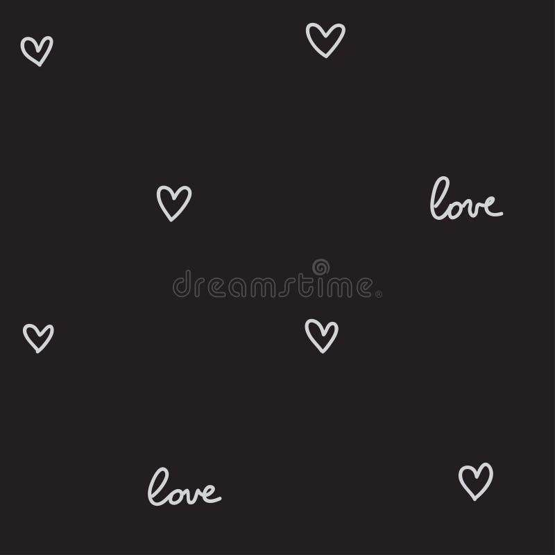Negro inconsútil del modelo de los corazones stock de ilustración Negro inconsútil del modelo de los corazones stock de ilustración